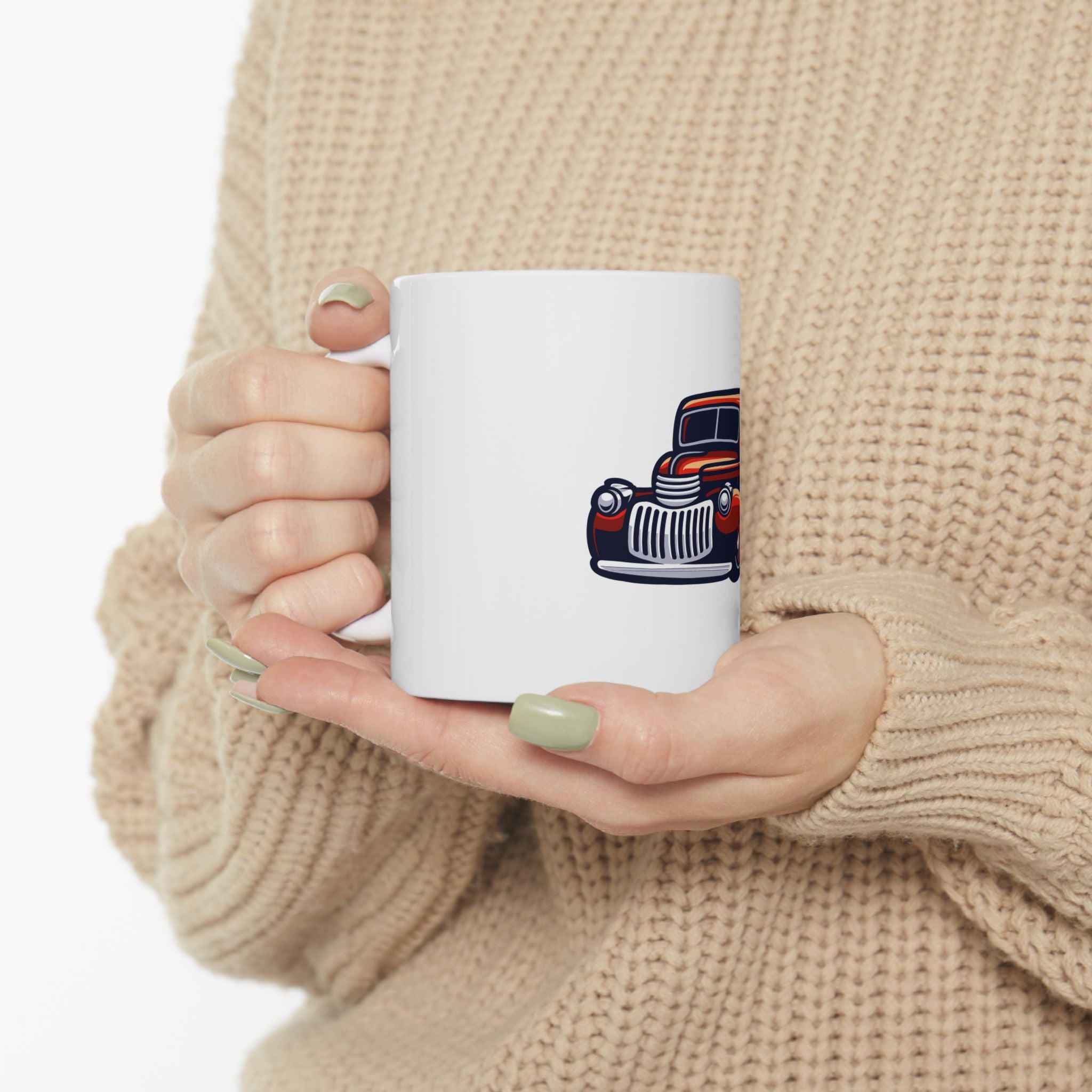 Old-School Retro Truck Graphic Novelty Ceramic Coffee Mug