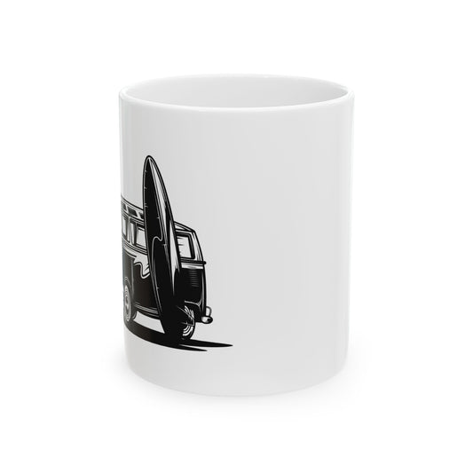 Vintage Bus Beach Surf Ceramic Coffee Mug