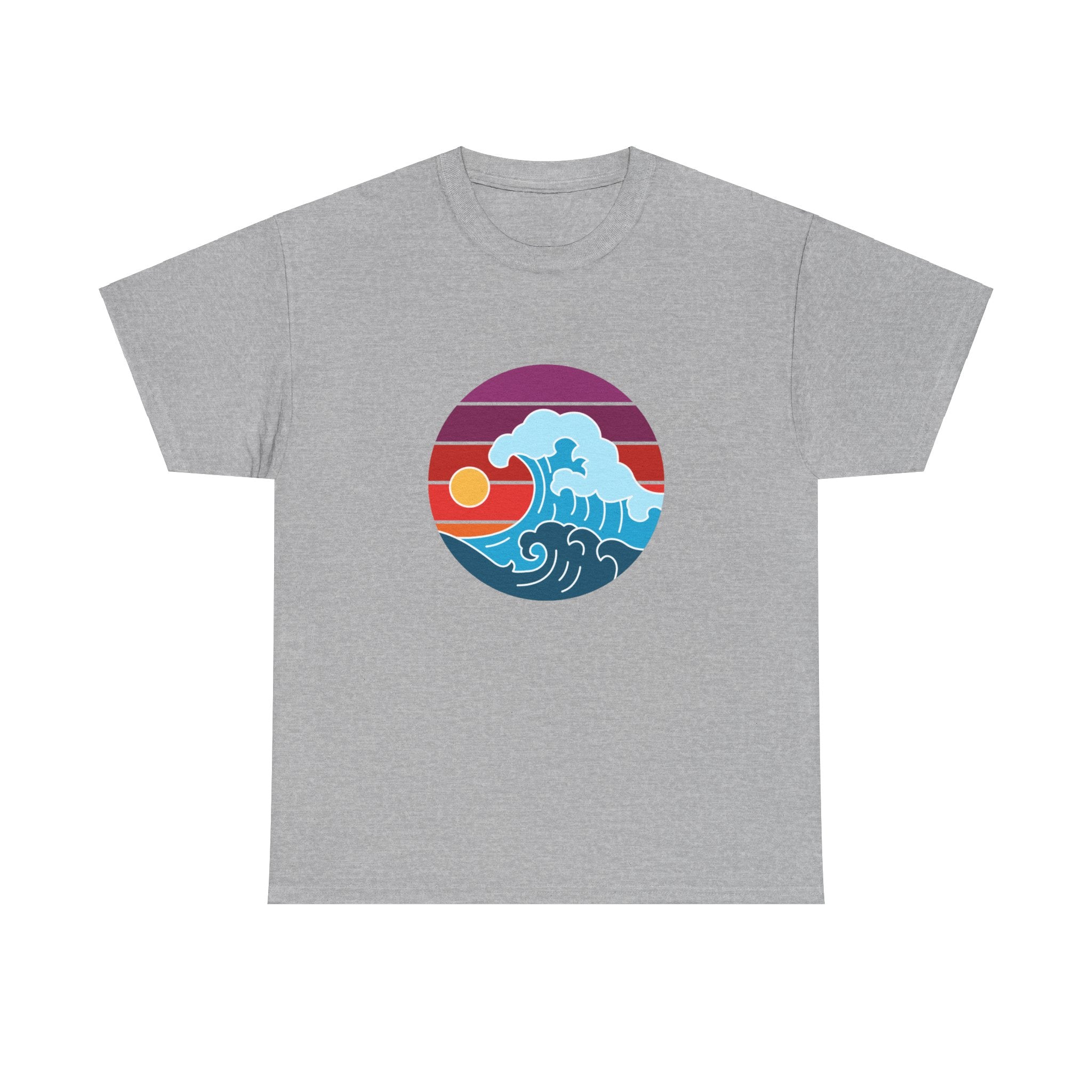 Wave Sunset Ocean Unisex Graphic Novelty Shirt Tee