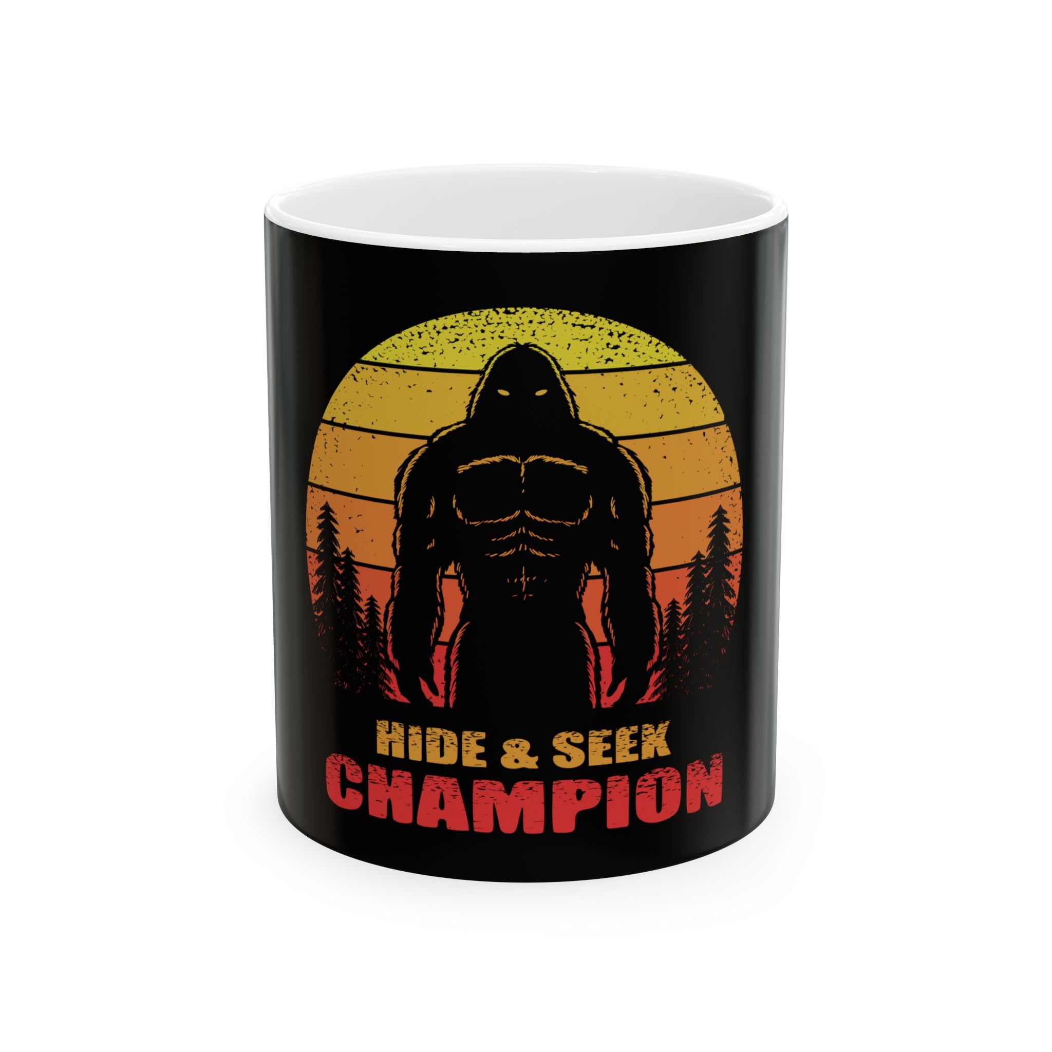 Bigfoot Sasquatch Hide & Seek Champion Funny Ceramic Coffee Mug