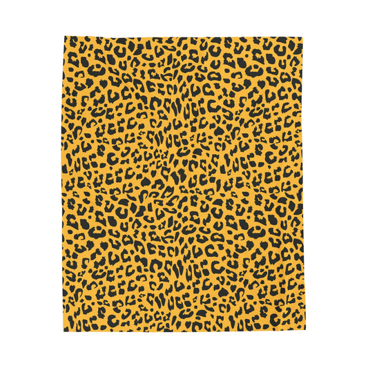 Retro Style Leopard Pattern Soft Warm Plush Throw Blanket 50"x60"