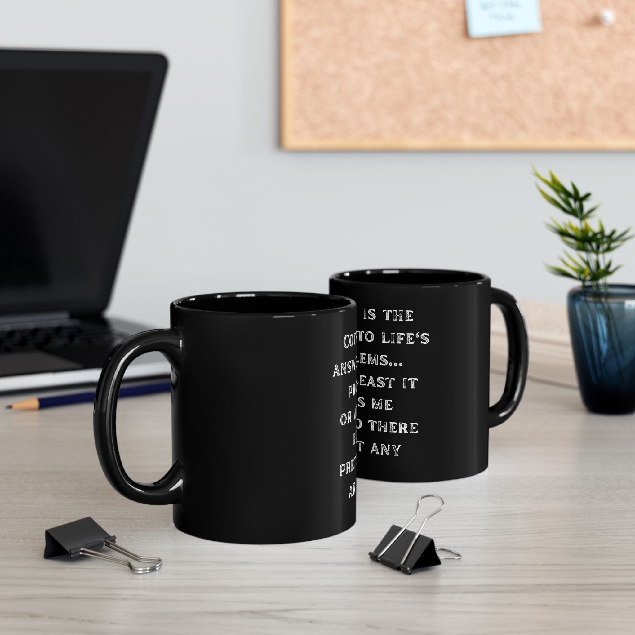 Coffee Is The Answer Funny Office Gift Ceramic Black Coffee Mug