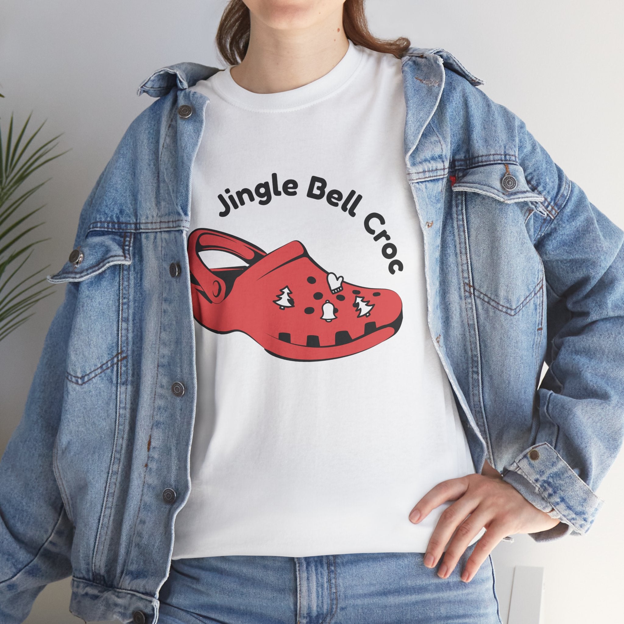 Funny Christmas Holiday Jingle Bell Croc Unisex Tee T-Shirt