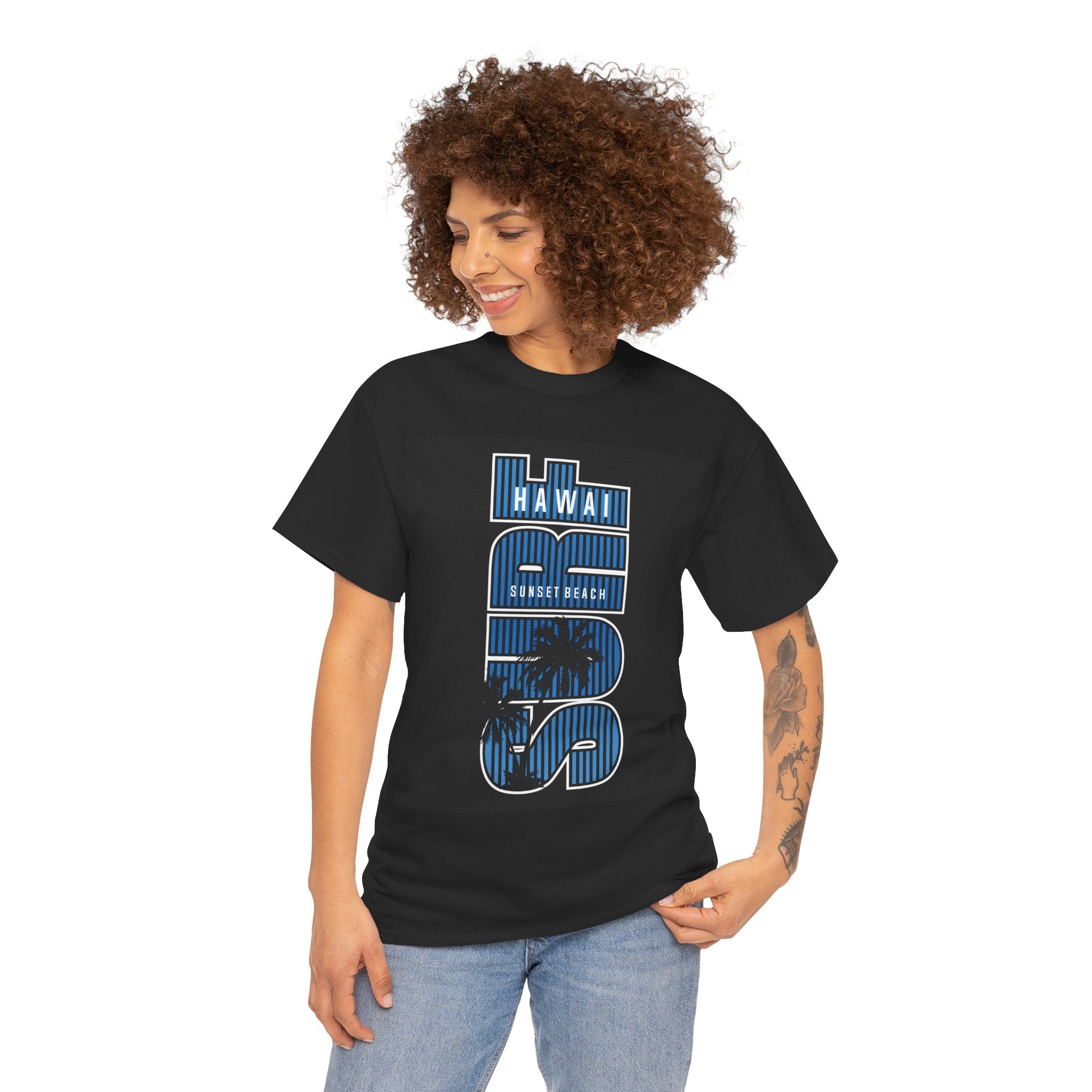 Surf Sunset Beach Hawaii Unisex Graphic Novelty T-Shirt