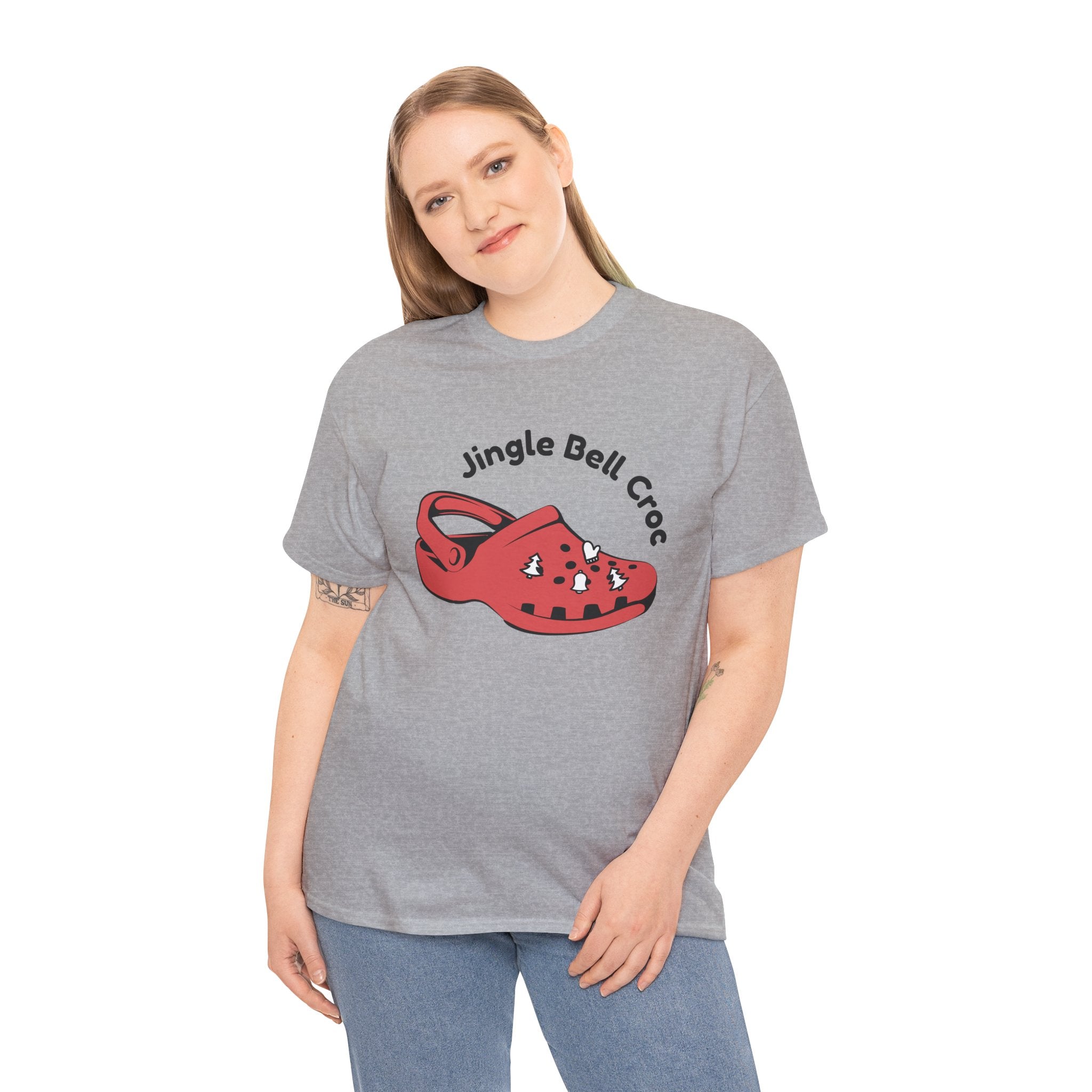 Funny Christmas Holiday Jingle Bell Croc Unisex Tee T-Shirt