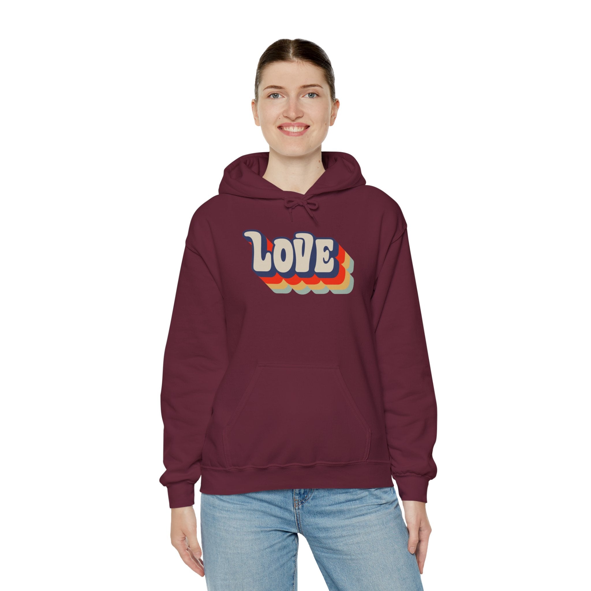 Love Retro Vintage Unisex Hoodie