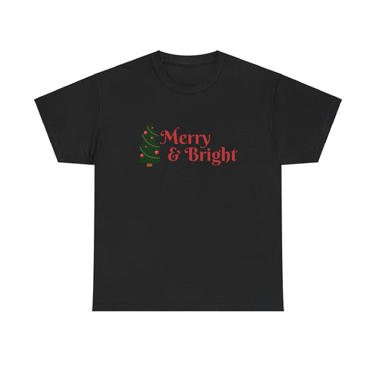 Cute Christmas Holiday Merry & Bright Unisex Tee T-Shirt