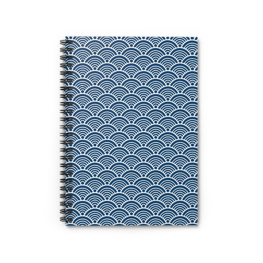 Cute Modern Blue Style Retro Spiral Journal Notebook