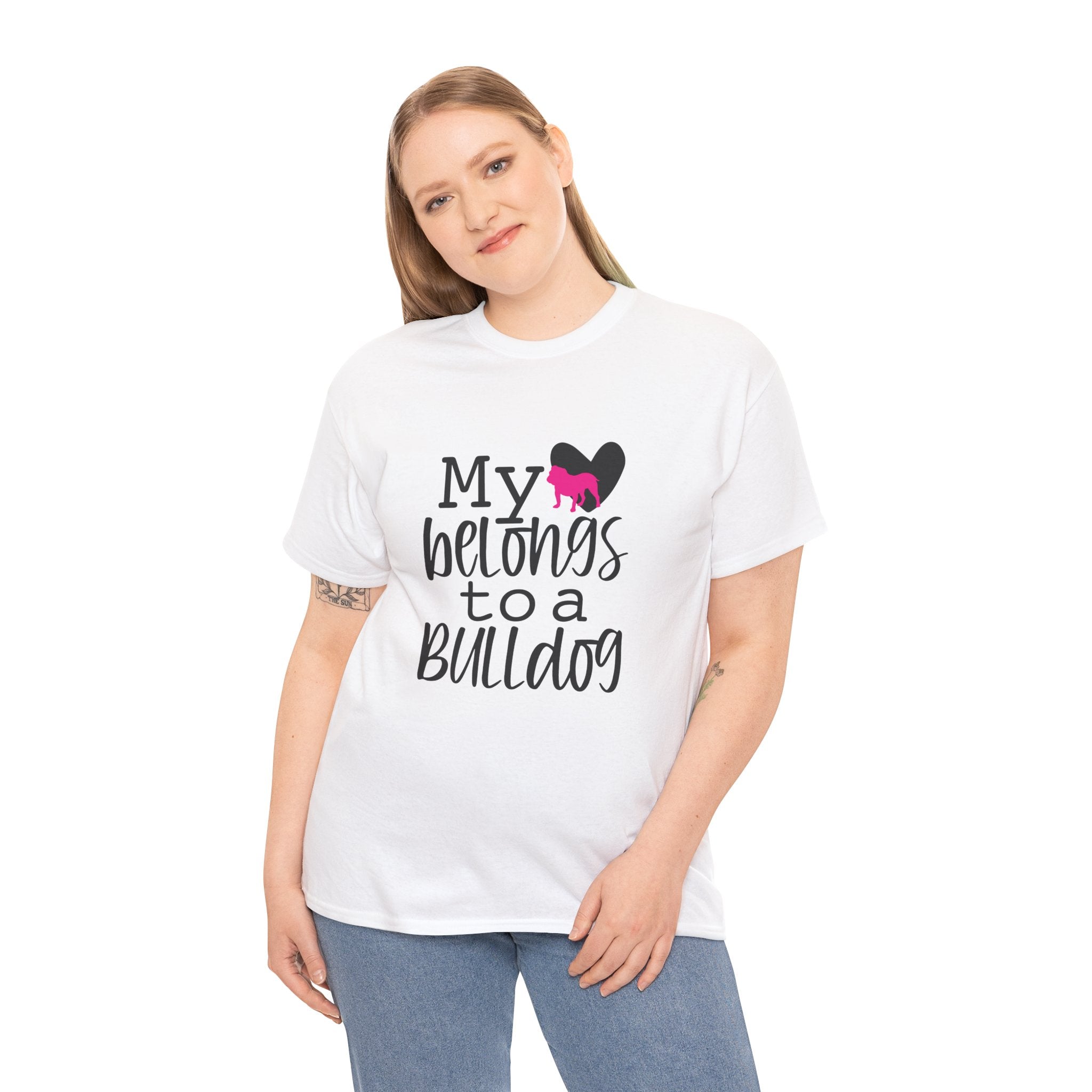 My Love Belongs To A Bulldog Dog Lover Unisex Mens Womens T-Shirt