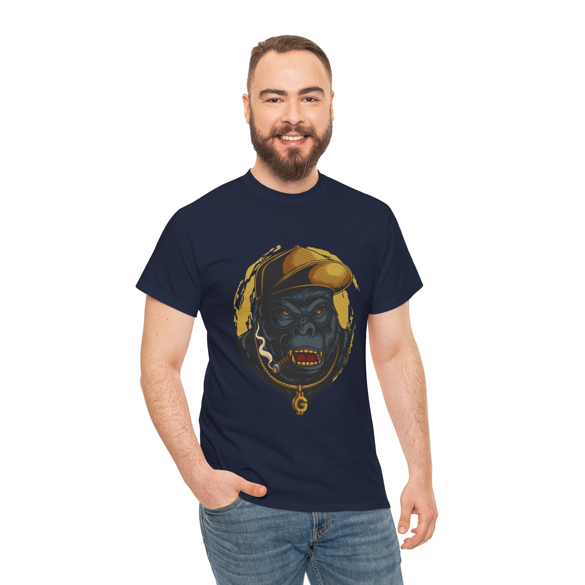 Gorilla Hat Chain Smoking Cigar Ape Unisex T-Shirt