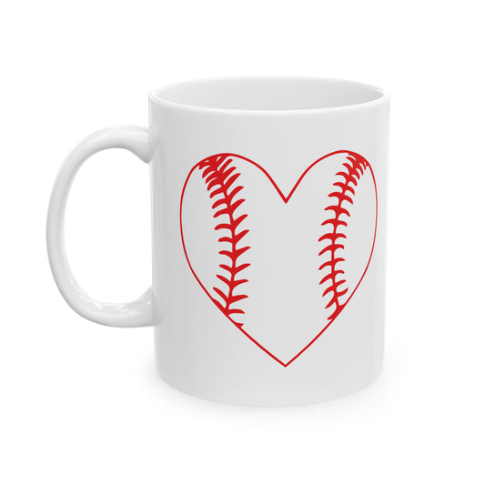 Baseball Sport Heart Ceramic Coffee Mug