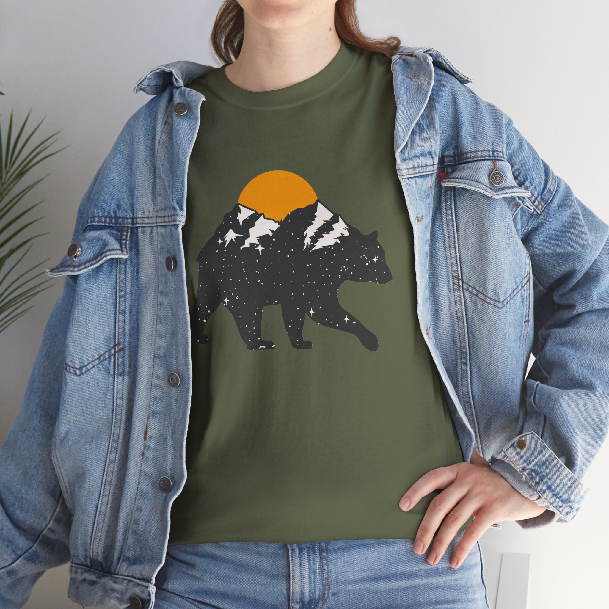 Outdoor Camping Mountains Bear Unisex Graphic Novelty Shirt Tee