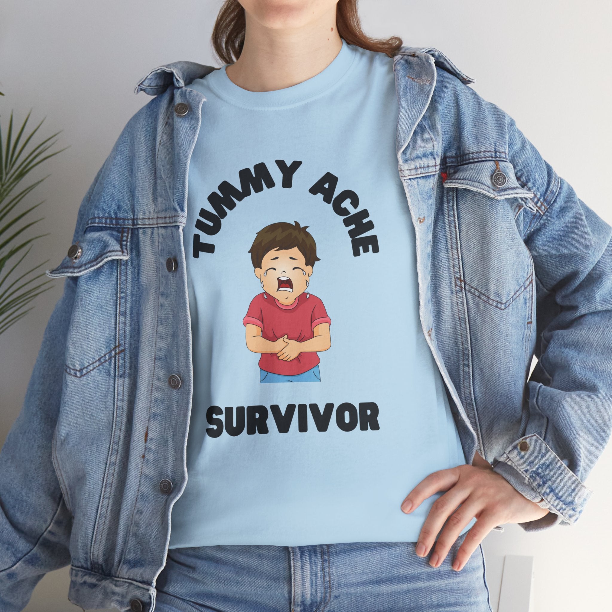 Tummy Ache Survivor Funny Meme Unisex Mens Women T-Shirt