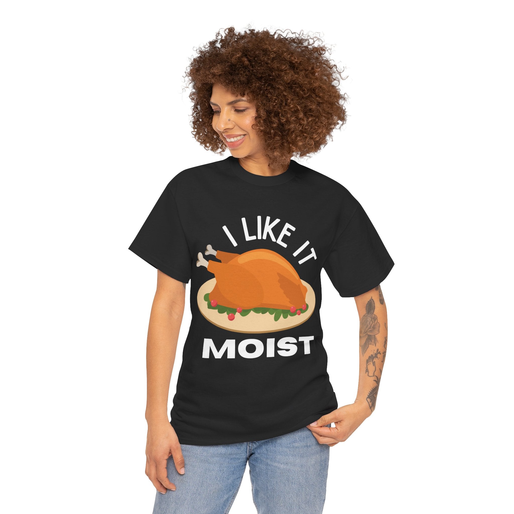 I Like It Moist Funny Thanksgiving Costume Turkey Leg Day Women's Men's T-Shirt