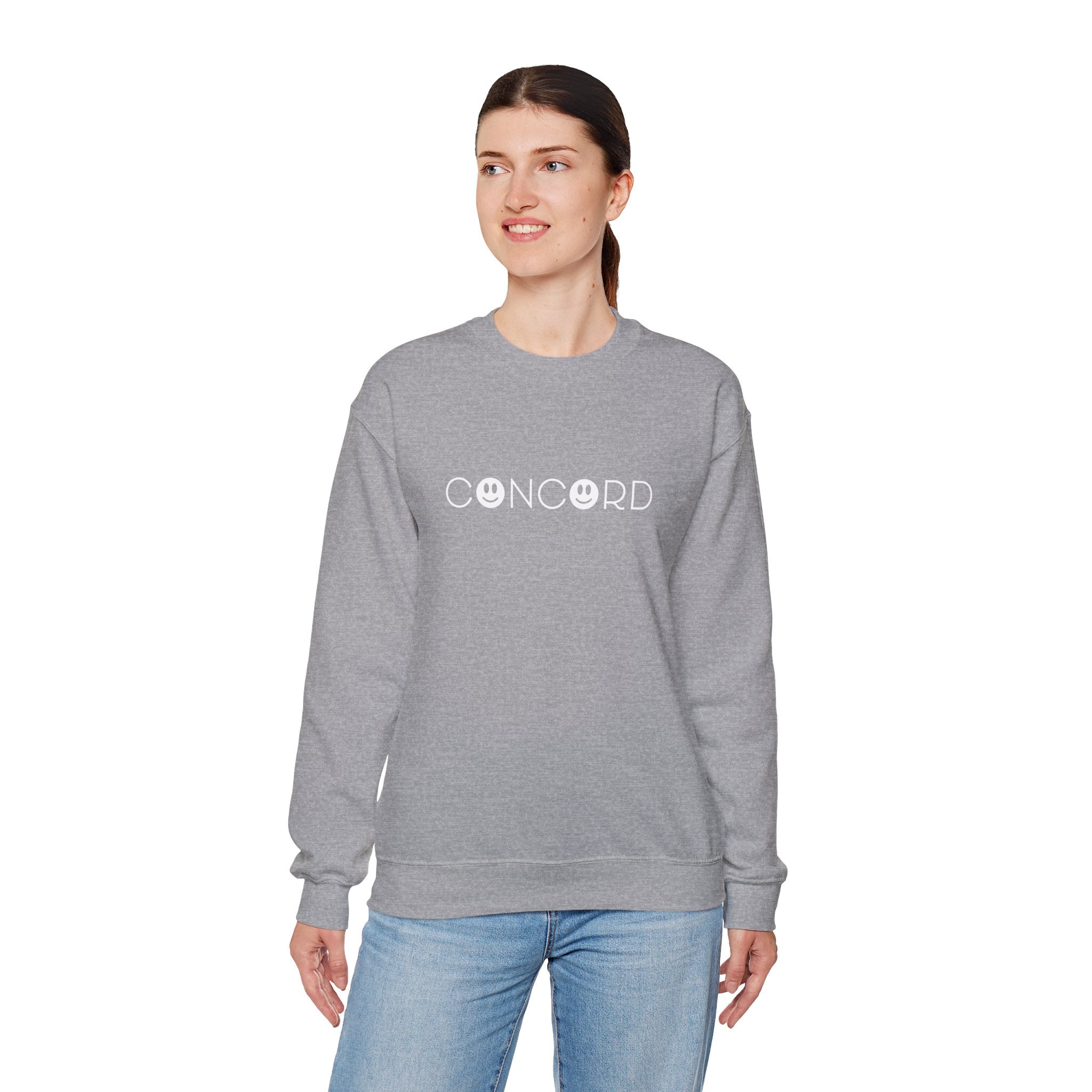 Concord North Carolina NC Smiley Face Crewneck Sweatshirt