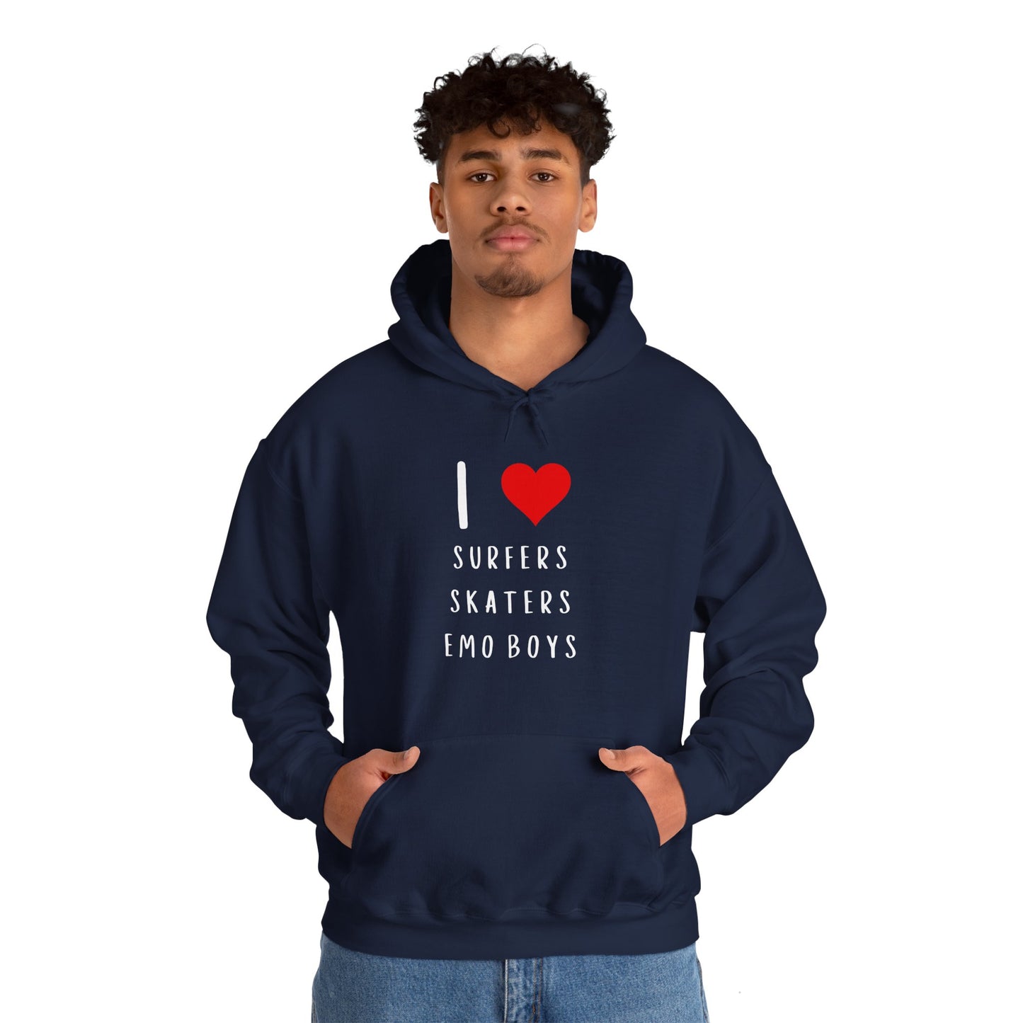 Copy of Funny Women's I Love Surfers Skaters Emo Boys Graphic Novelty Hoodie