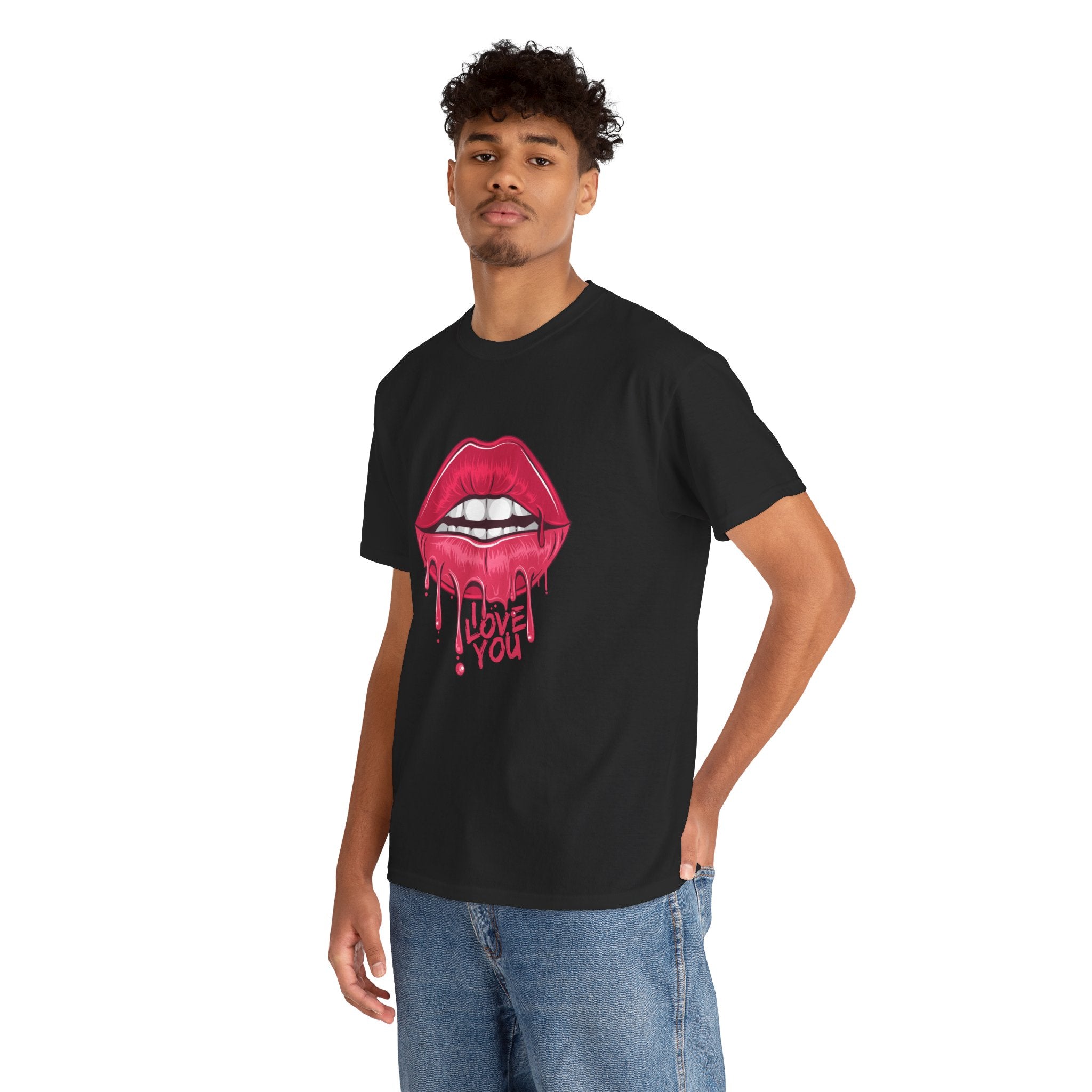 Lips Mouth I Love You Unisex Graphic Novelty T-Shirt