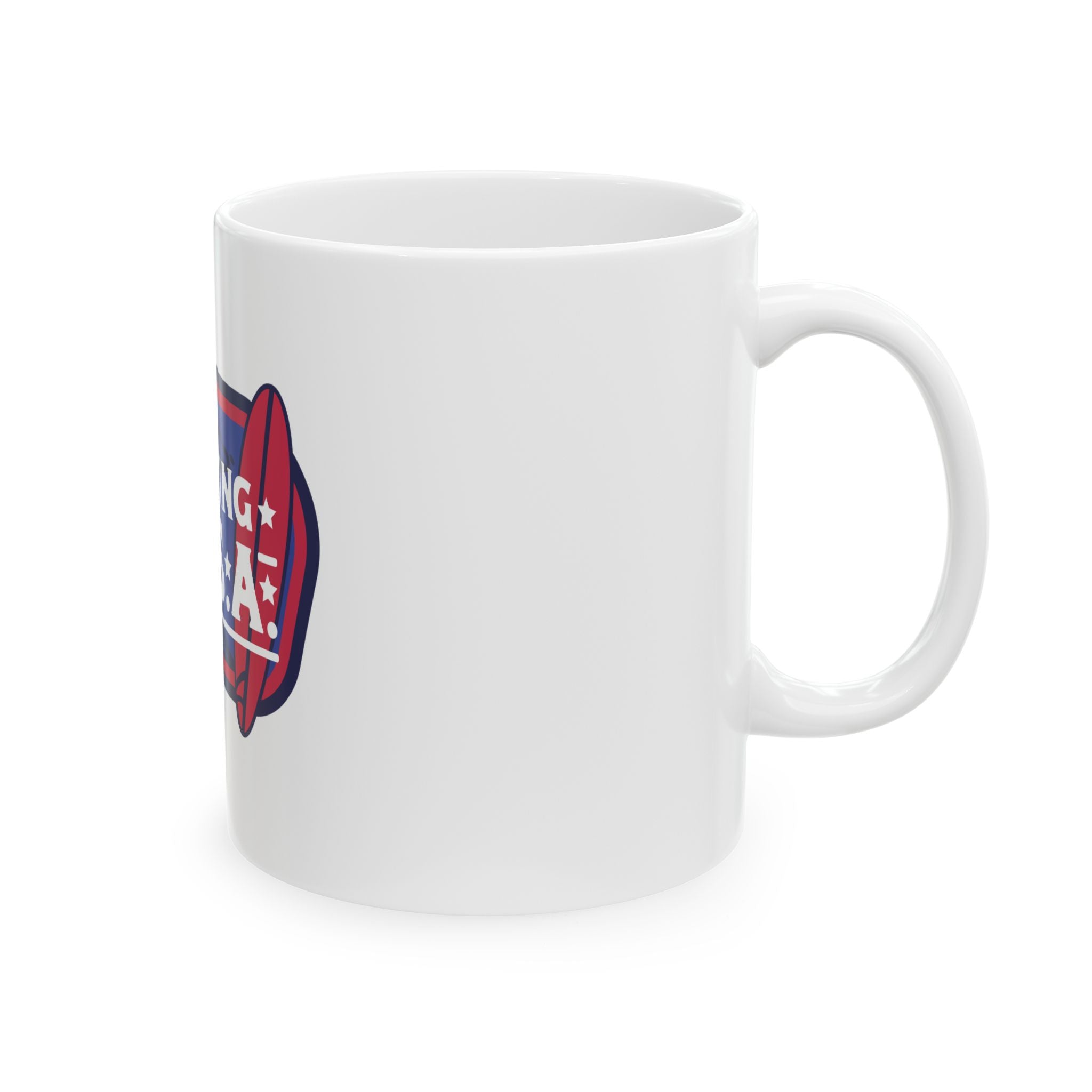 Surfing USA Retro Graphic Novelty Ceramic Coffee Mug