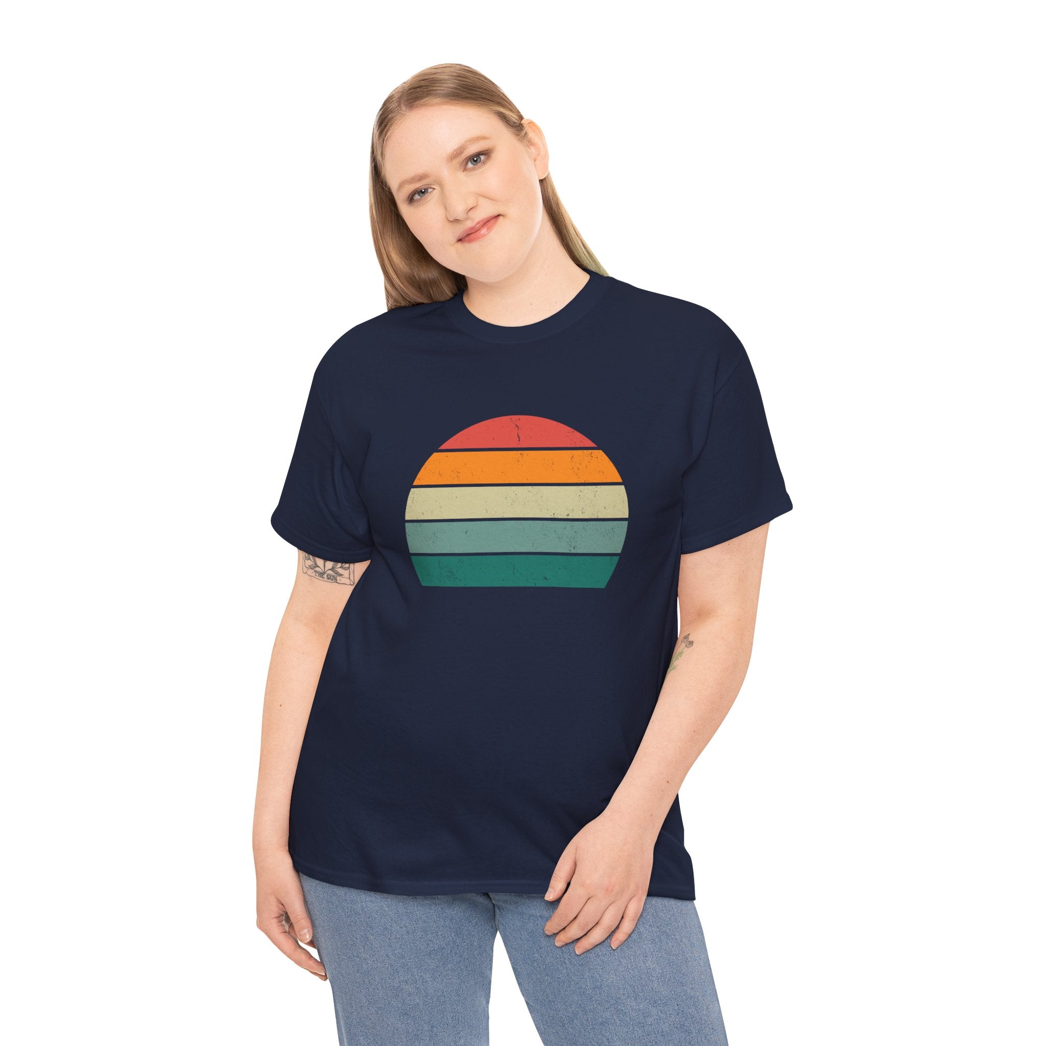 Retro Distressed Sunset Unisex Graphic Novelty Shirt Tee