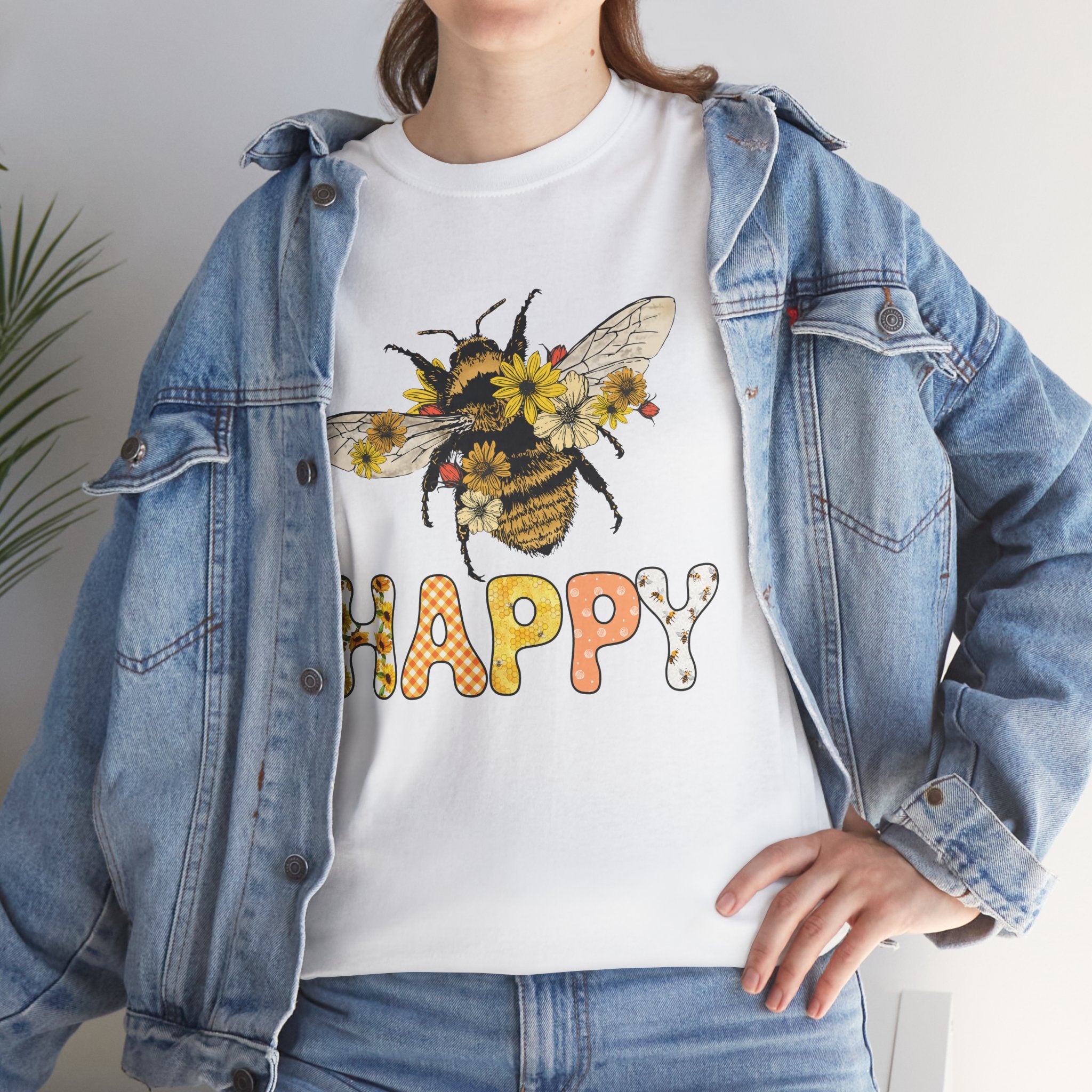 Happy Bee Cute Women's Boho Fashion T-Shirt