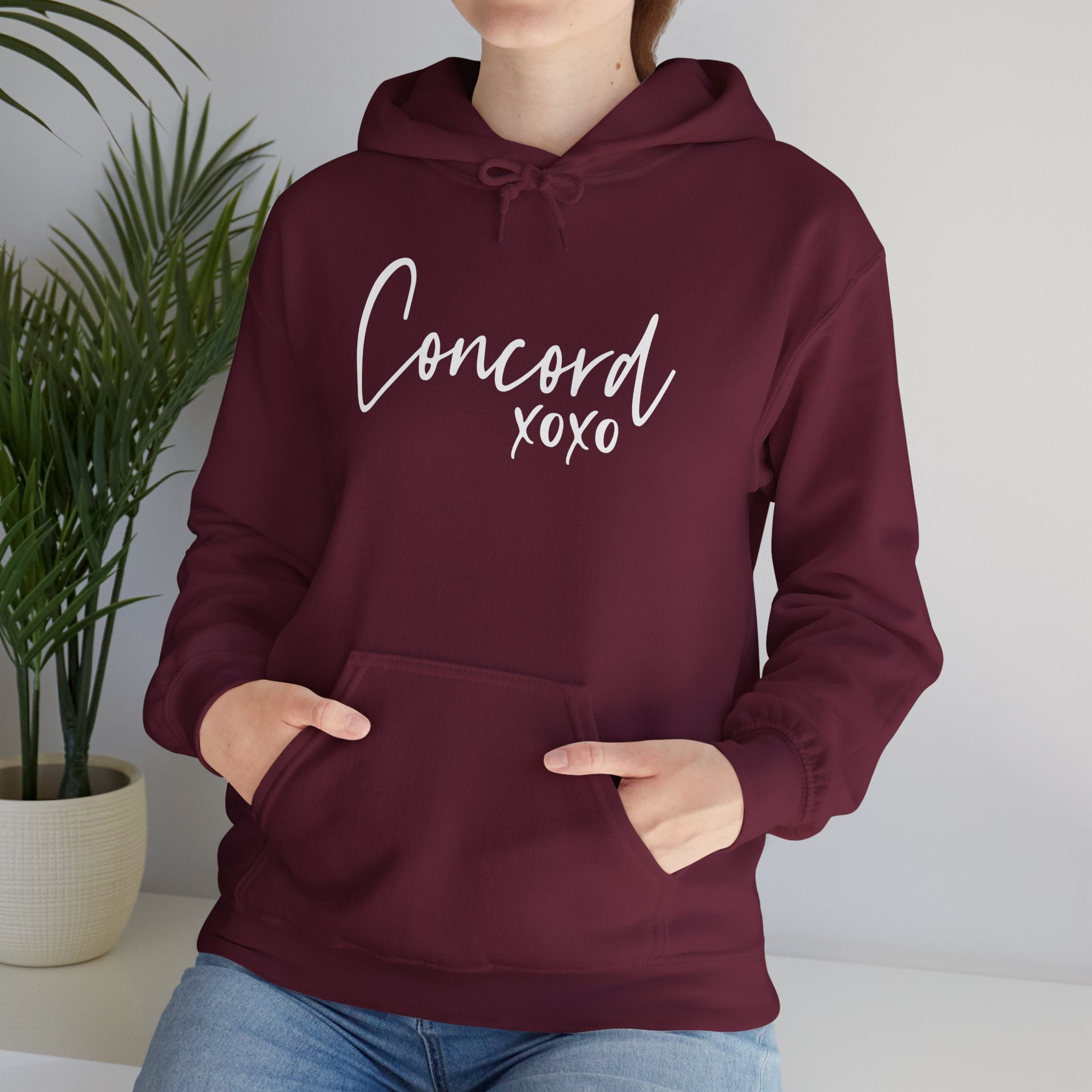 Concord North Carolina NC State Cursive Hoodie