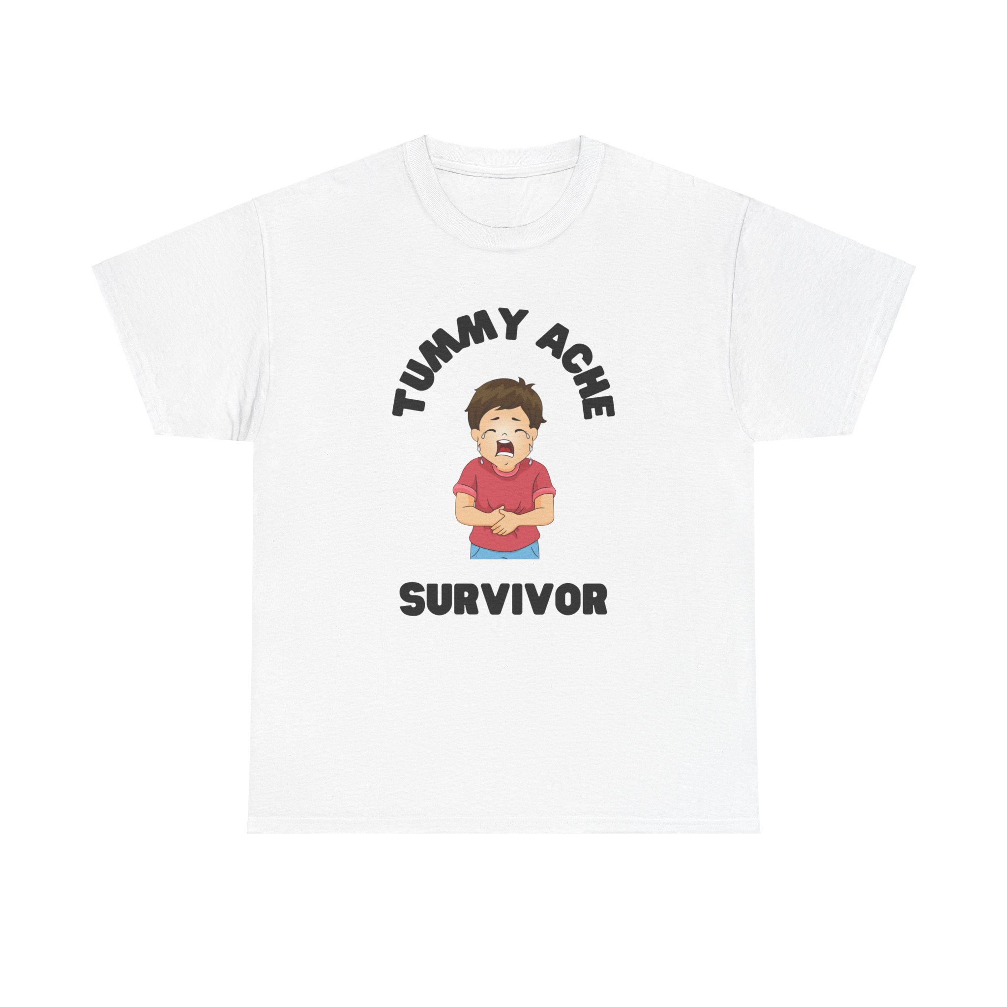 Tummy Ache Survivor Funny Meme Unisex Mens Women T-Shirt