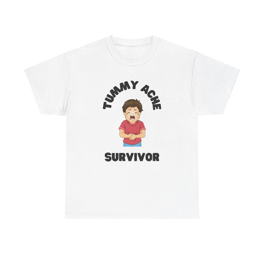 Tummy Ache Survivor Funny Meme Unisex Mens Women T-Shirt