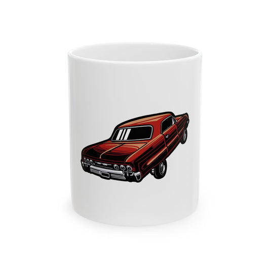 Old-School Classic Muscle Car Graphic Novelty Ceramic Coffee Mug