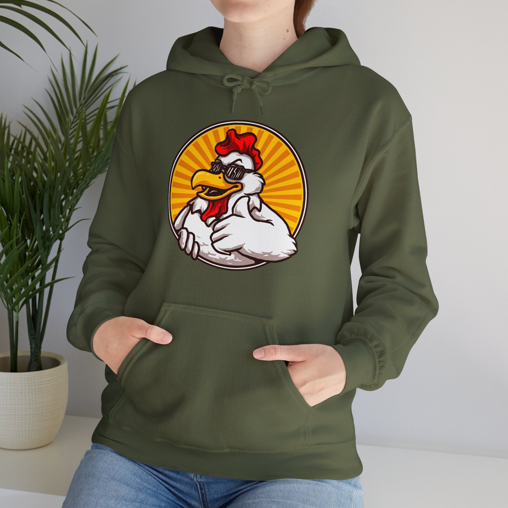 Funny Thumbs Up Chicken Unisex Graphic Novelty Hoodie