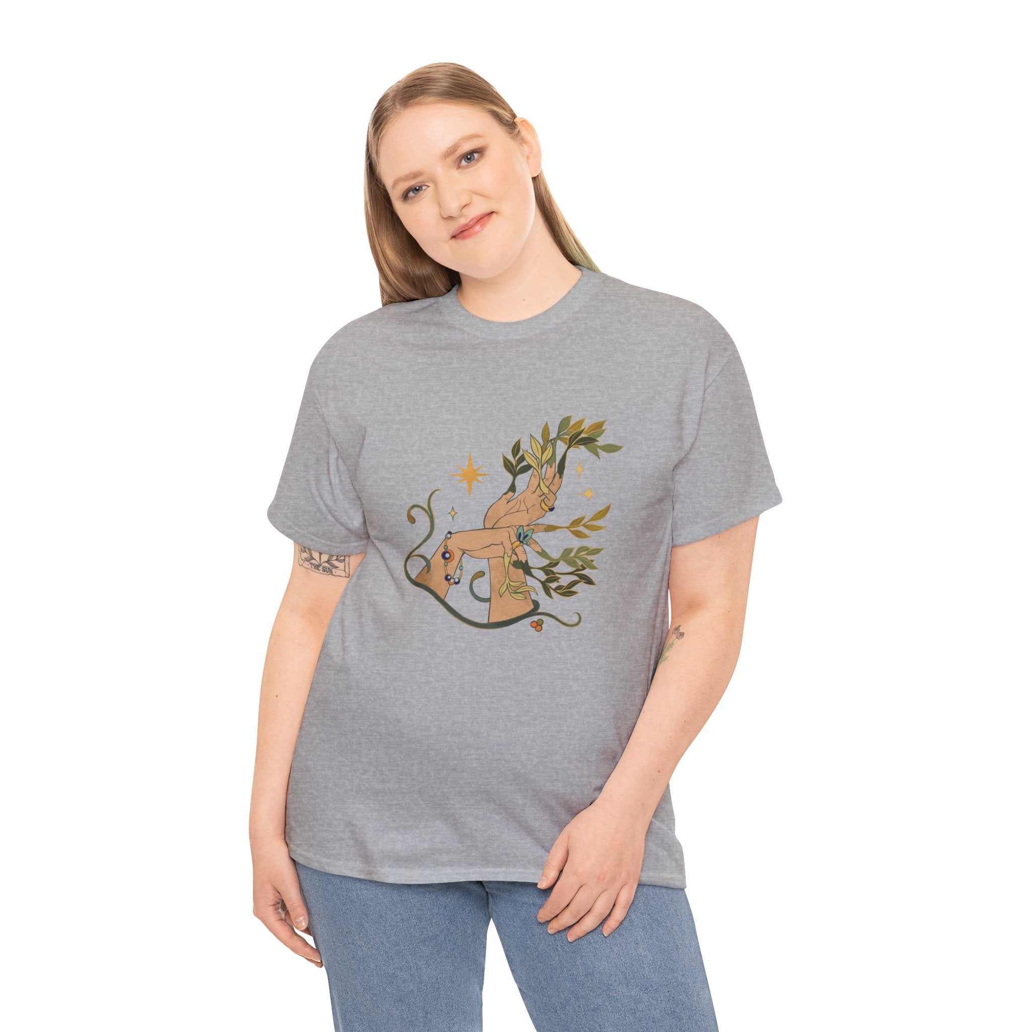 Bohohemian Plant Hands Unisex Graphic Novelty Shirt Tee