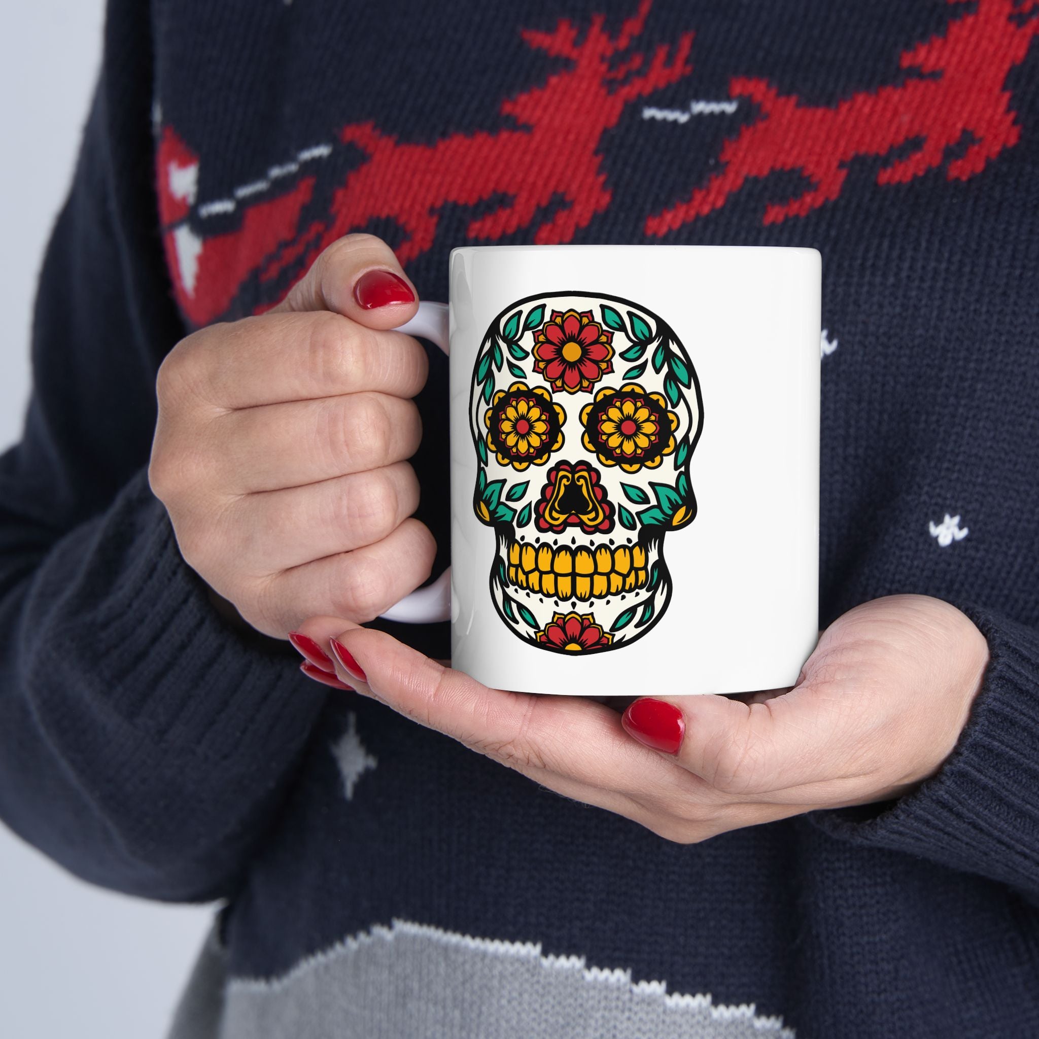 Sugar Skull Mexico Meme Coffee Ceramic Mug