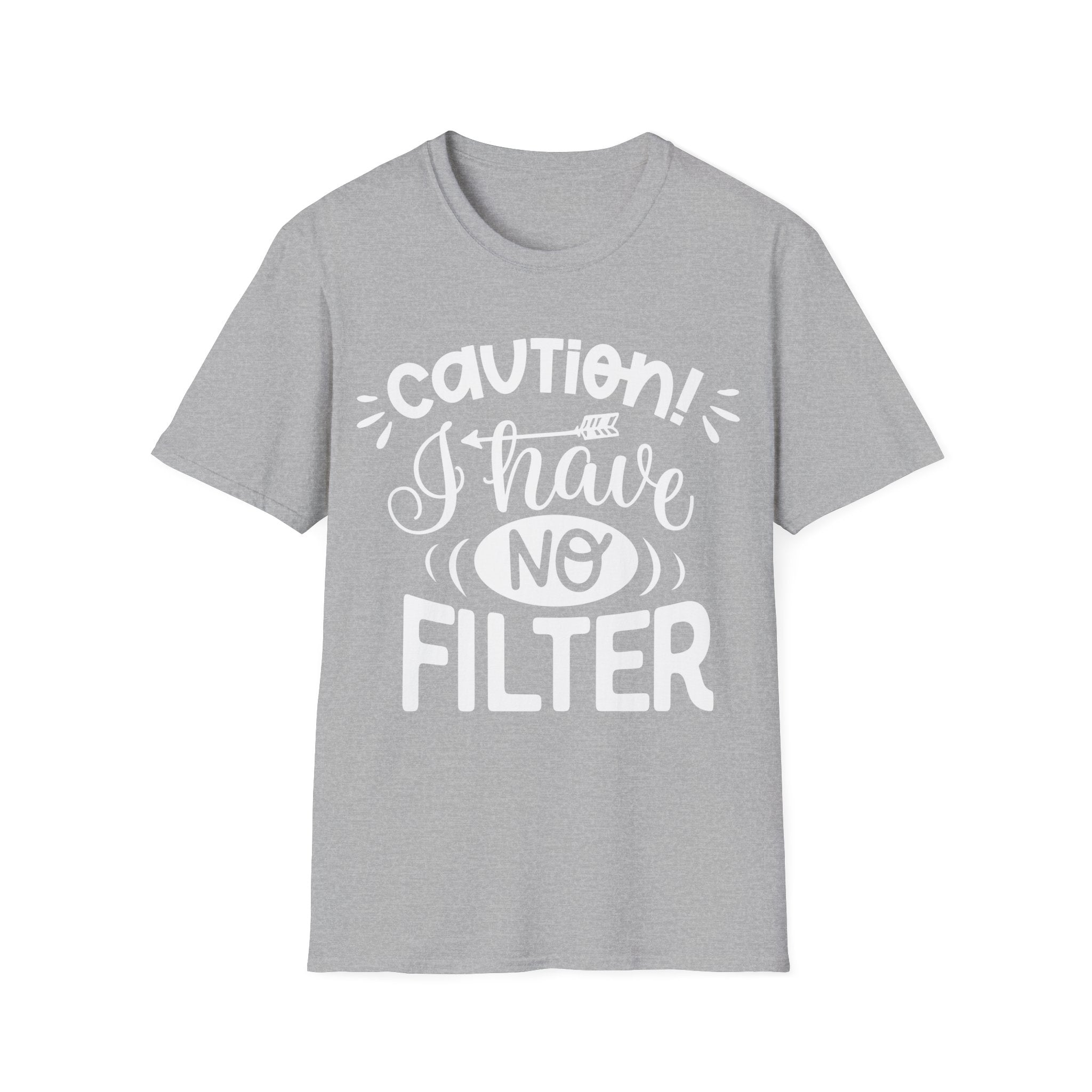 Womens Caution I Have No Filter Tshirt Funny Sarcastic Graphic Novelty Tee