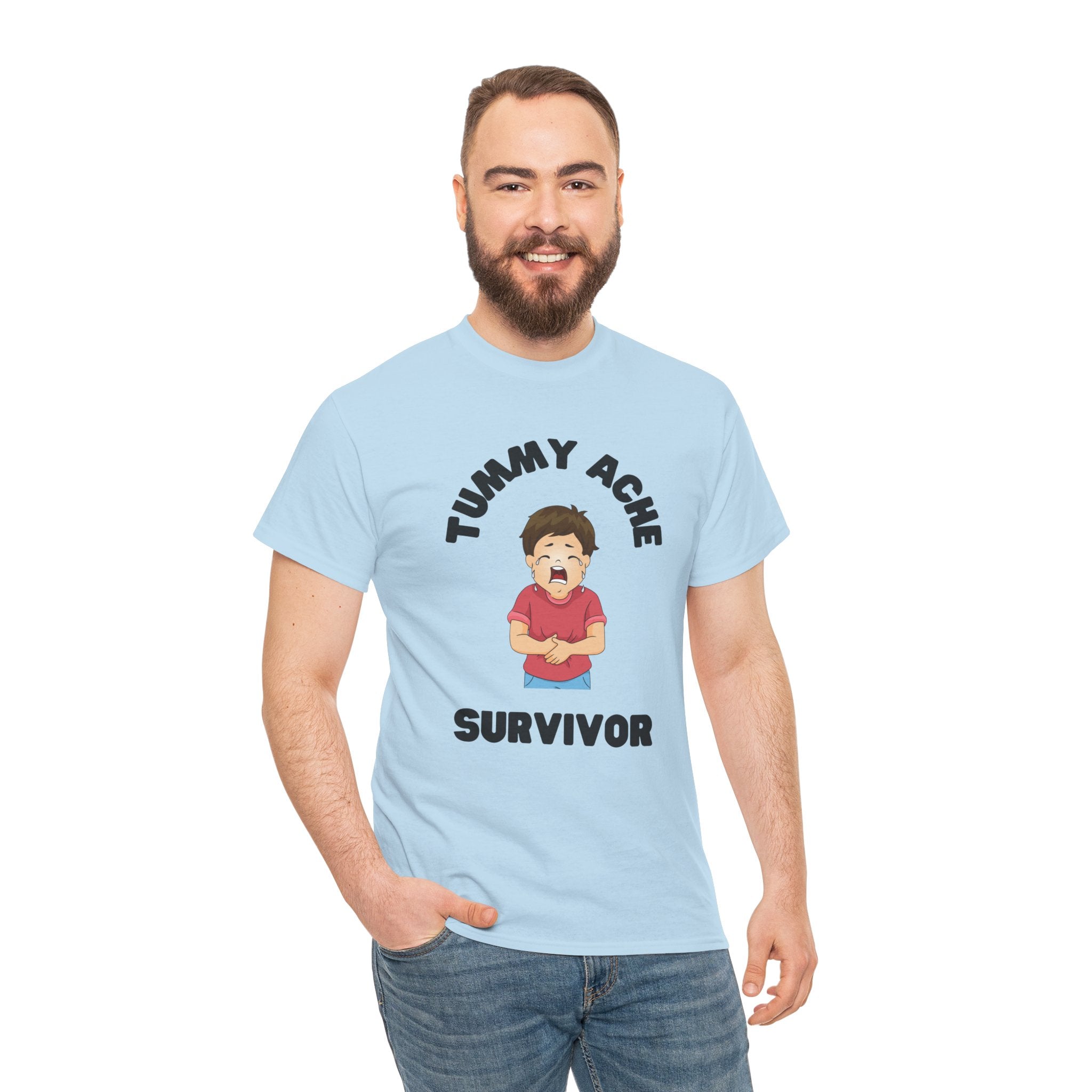 Tummy Ache Survivor Funny Meme Unisex Mens Women T-Shirt