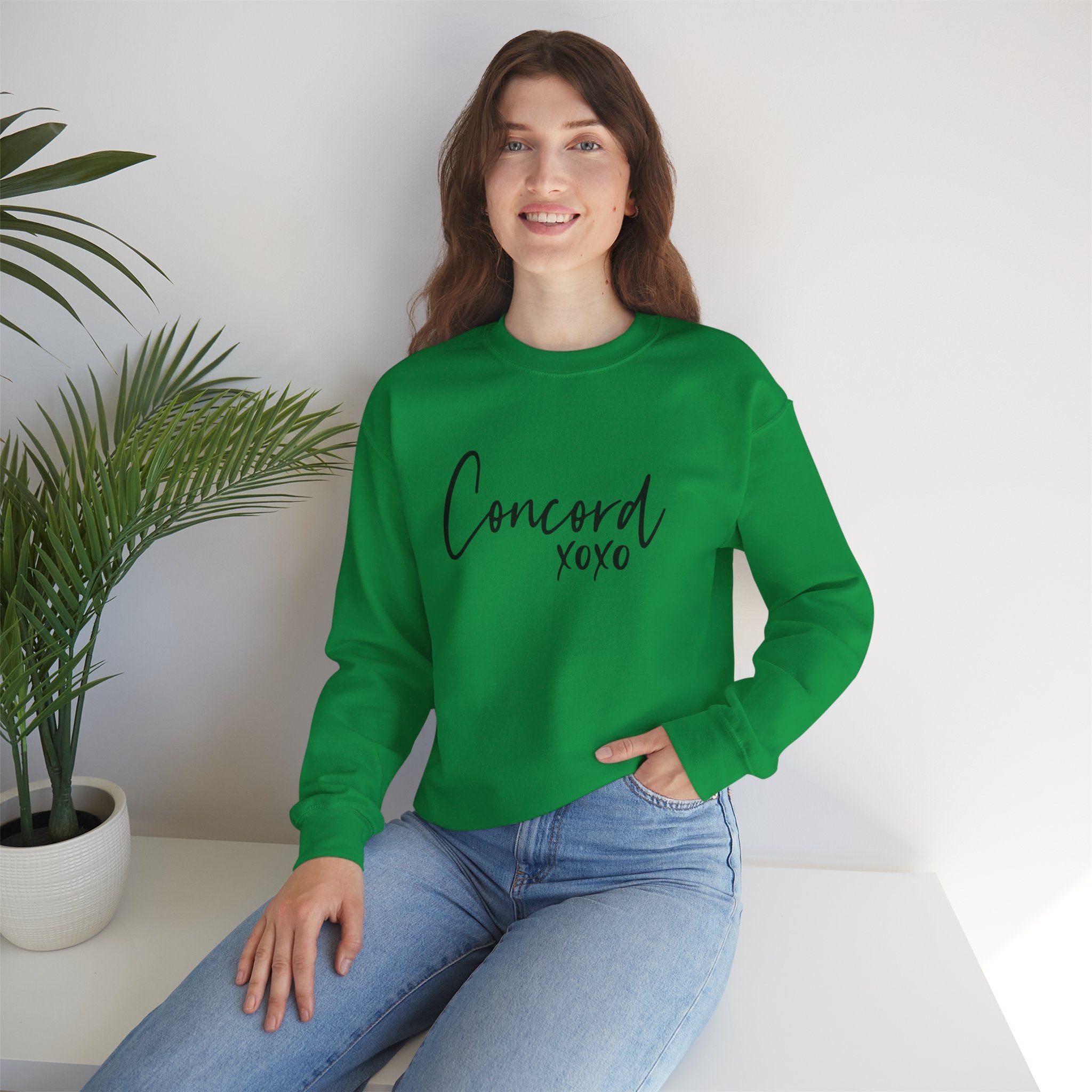 Concord North Carolina NC State Cursive Crewneck Sweatshirt