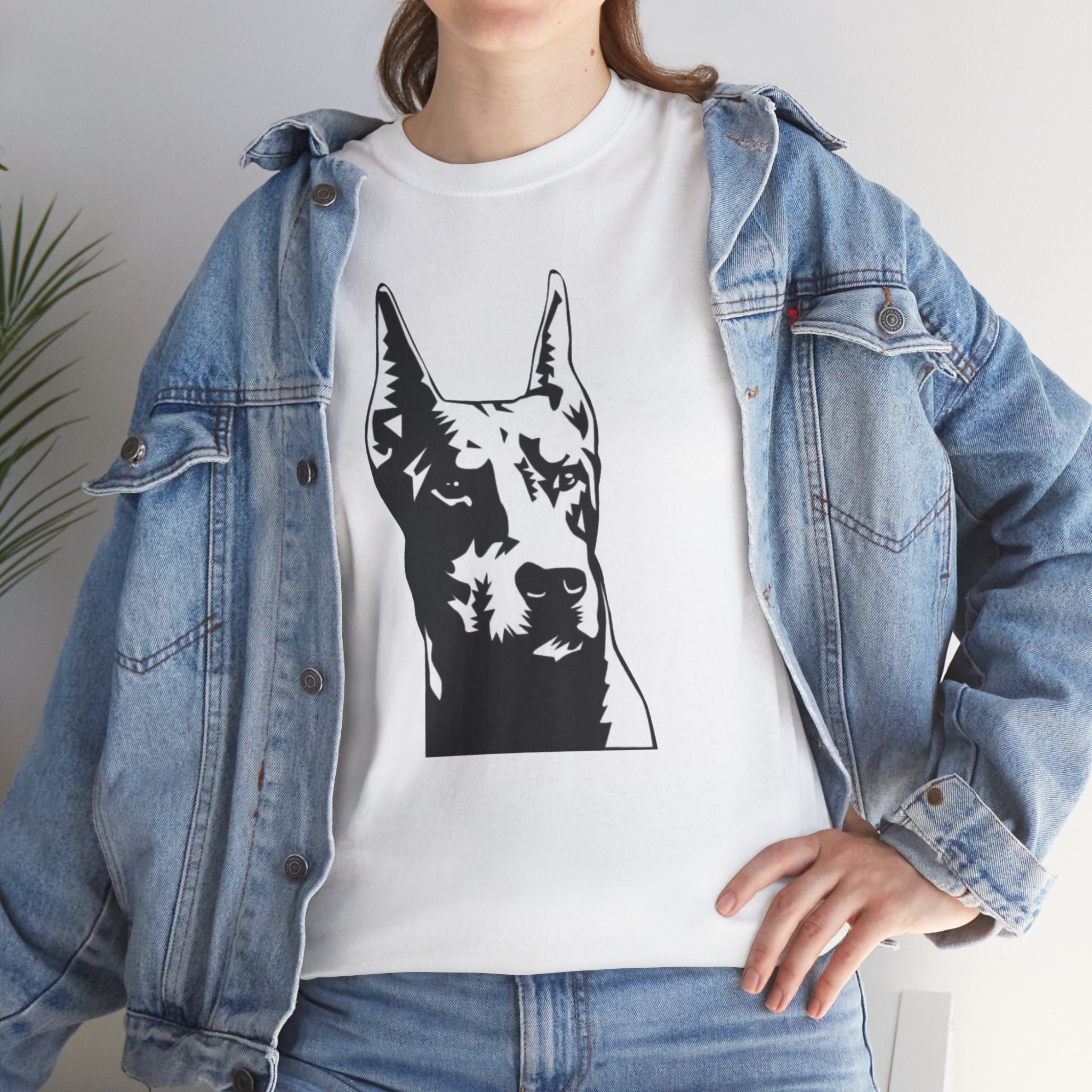 Doberman Dog Lover Cute Unisex Heavy Cotton Tee