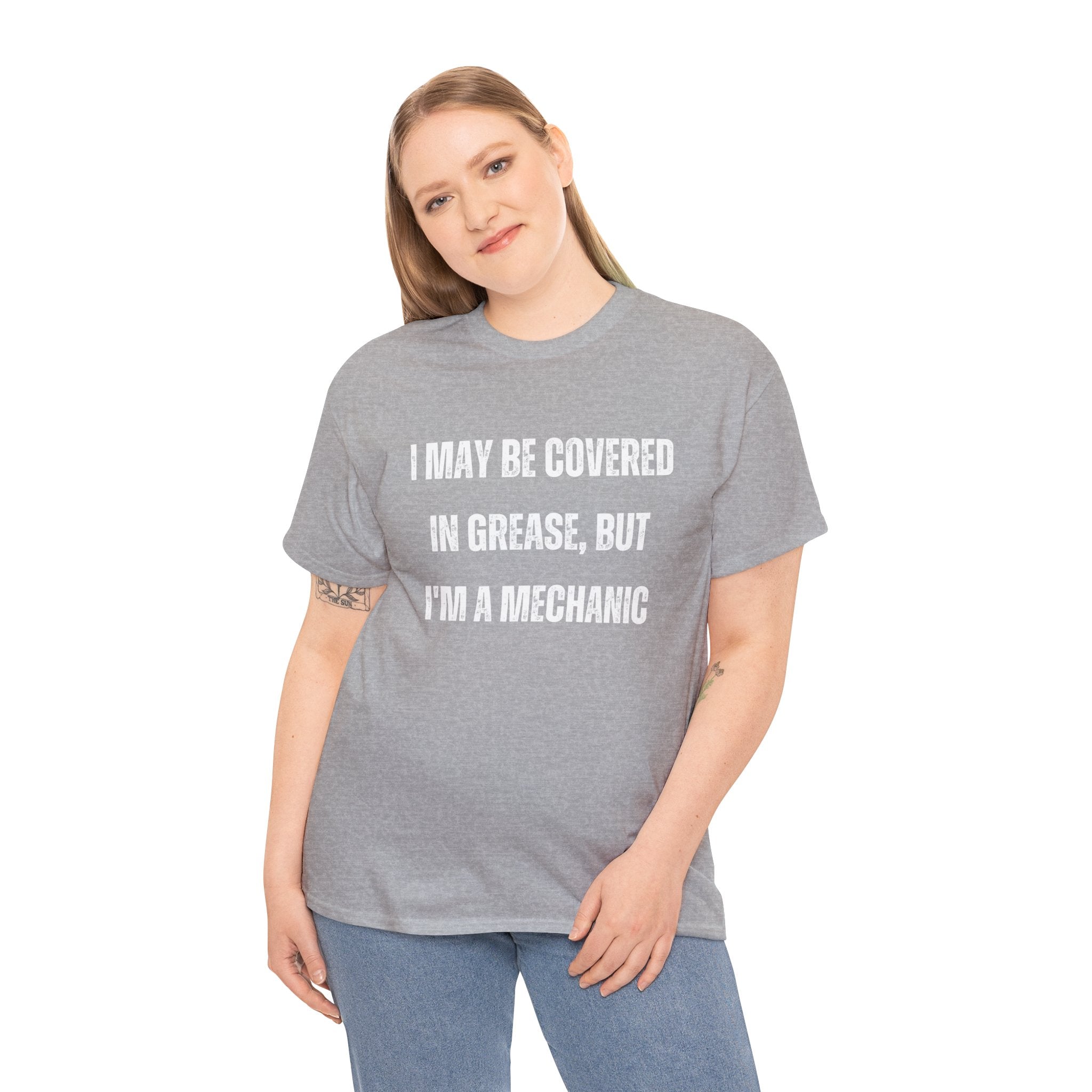 Funny I May Be Covered In Grease But Im A Mechanic Graphic Novelty Gift T-Shirt