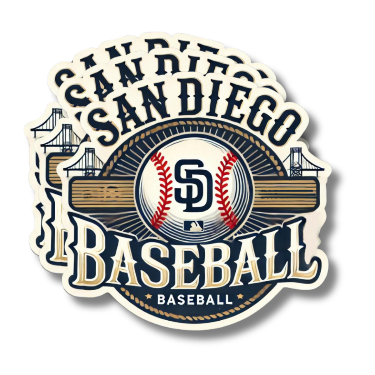 San Diego Baseball Souvenir Bumper Sticker - 3 Pack