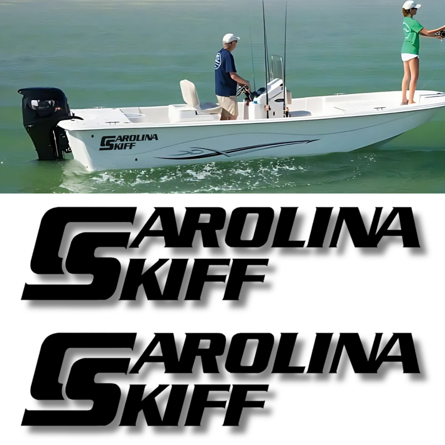 Carolina Skiff Logo Decal DLV DLX JVX JV J Series 24" - Set of 2 - Made in the USA