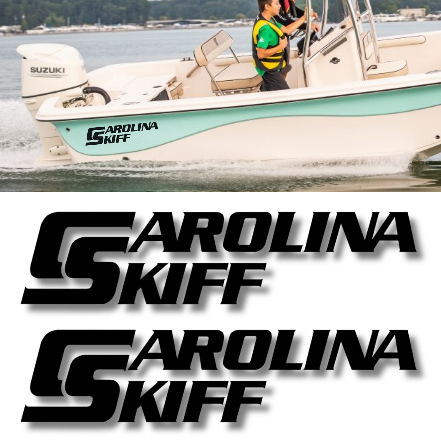 Carolina Skiff Logo Decal DLV DLX JVX JV J Series 24" - Set of 2 - Made in the USA
