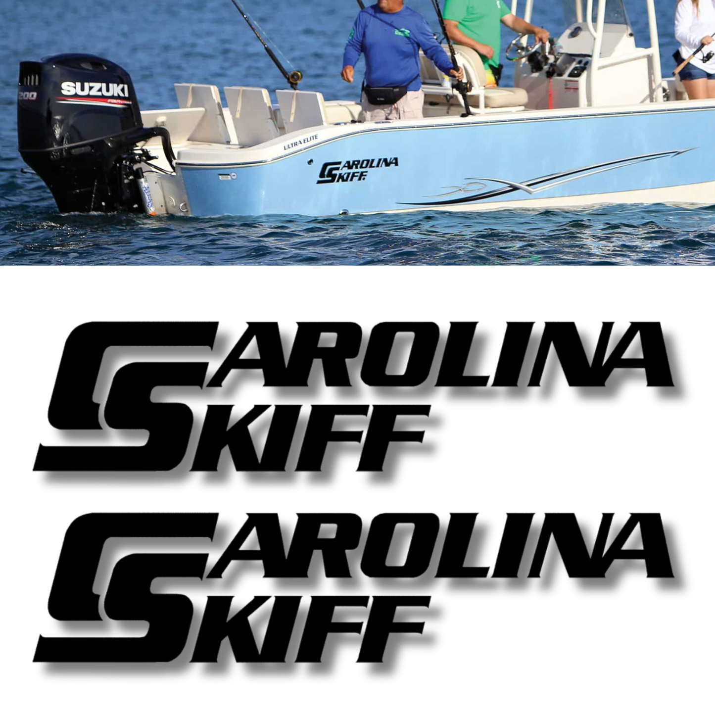 Carolina Skiff Logo Decal DLV DLX JVX JV J Series 24" - Set of 2 - Made in the USA