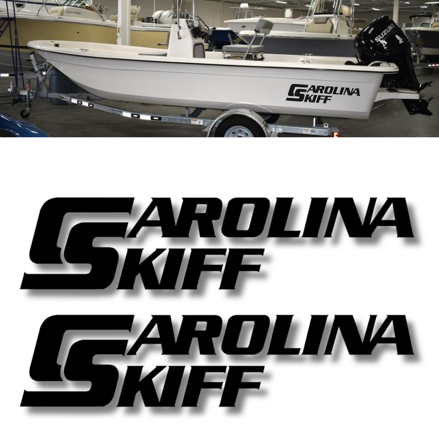 Carolina Skiff Logo Decal DLV DLX JVX JV J Series 24" - Set of 2 - Made in the USA