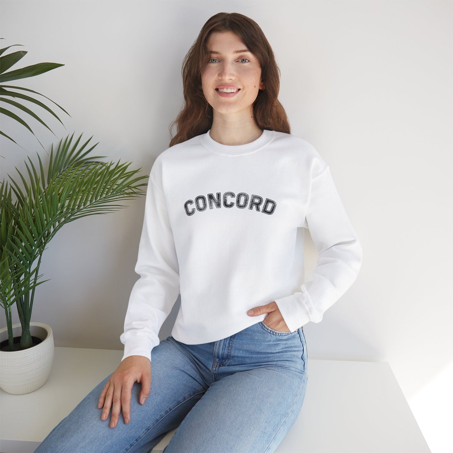 Concord North Carolina NC Curved Crewneck Sweatshirt