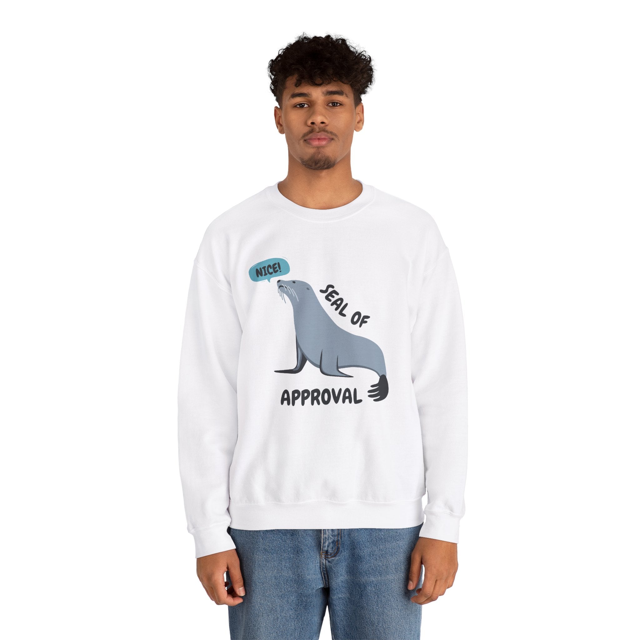 Seal of Approval Funny Meme Cute Crewneck Sweatshirt