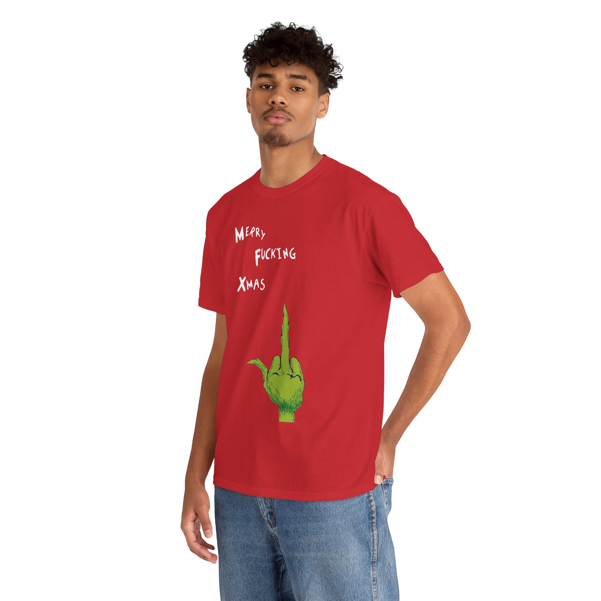 Merry F*cking Christmas Grinch Movie Funny Unisex Heavy Cotton Tee