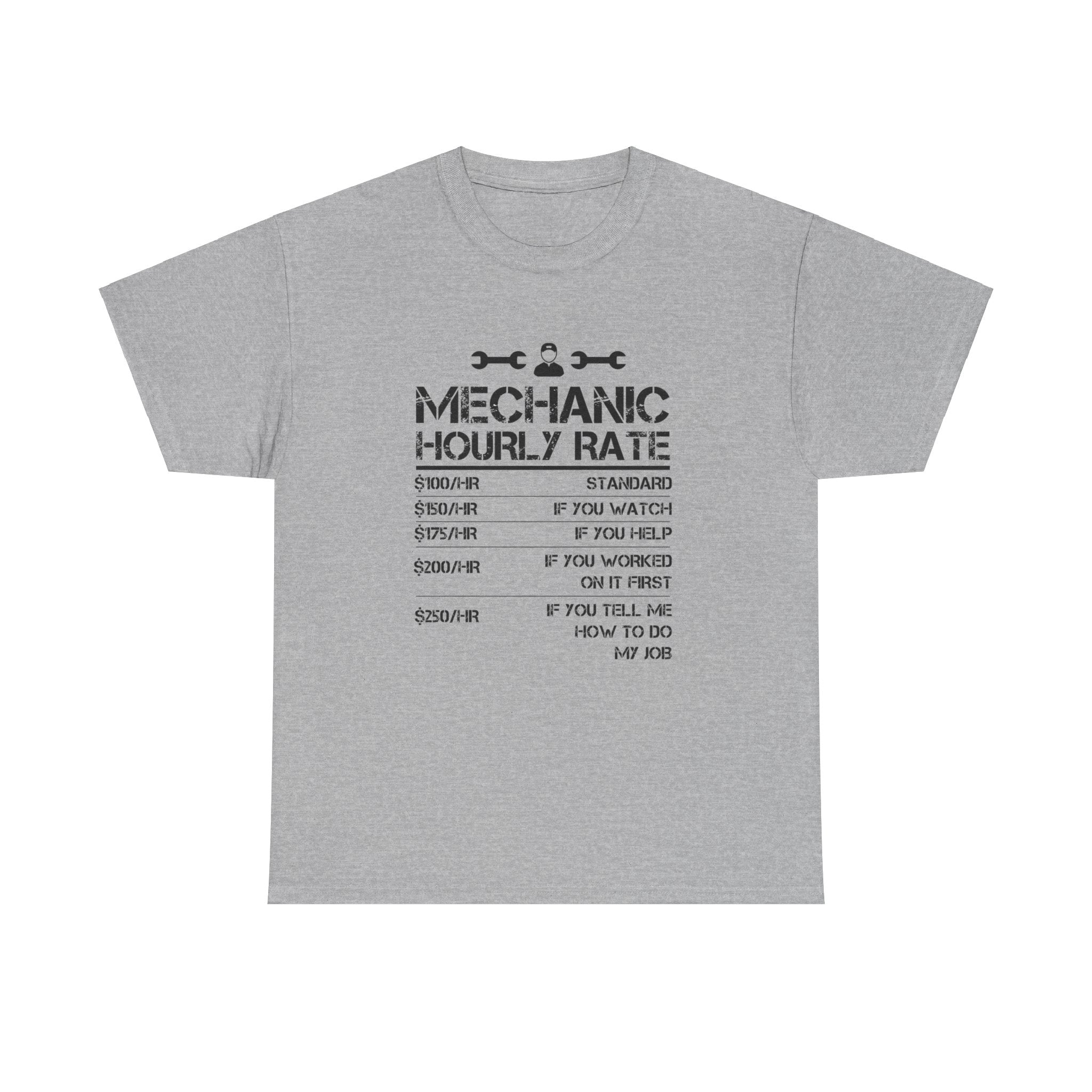 Mechanic Hourly Rate Meme Funny Auto Unisex Mens T-Shirt