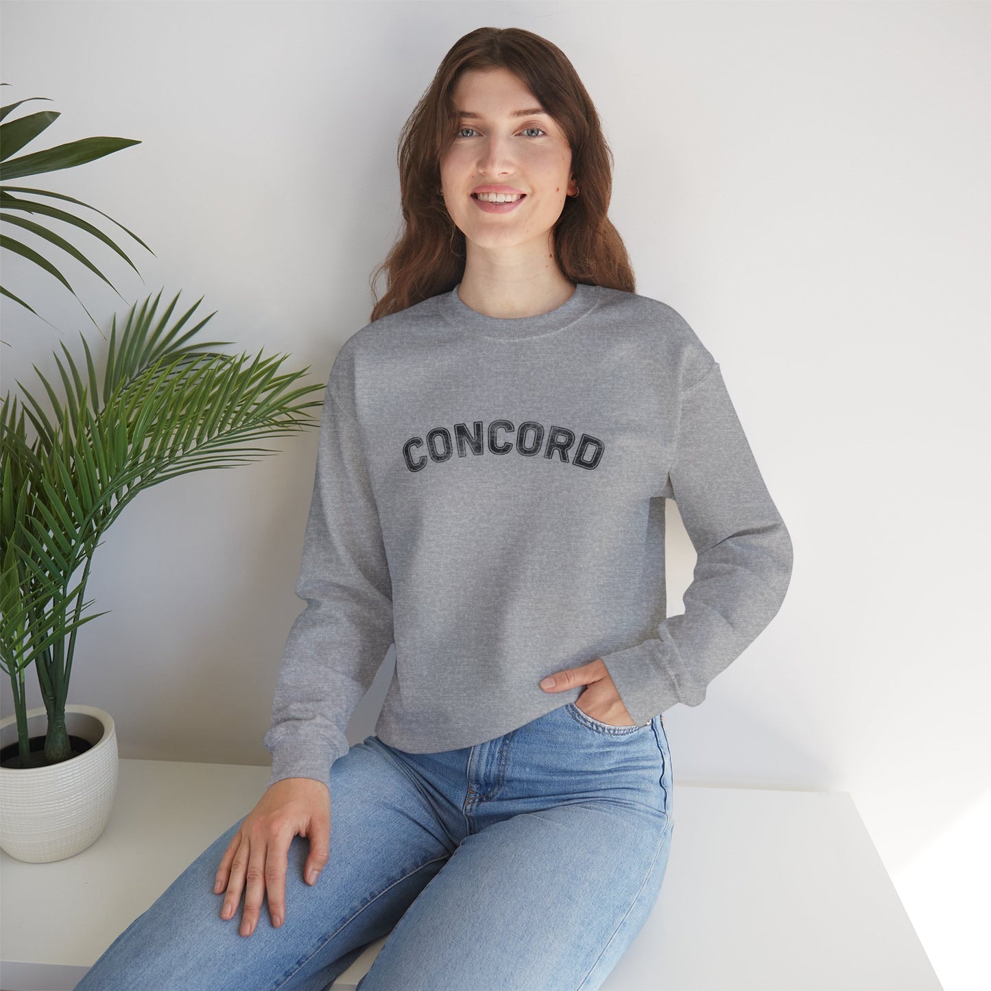 Concord North Carolina NC Curved Crewneck Sweatshirt