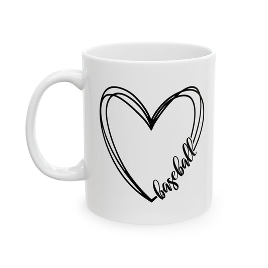 Baseball Sport Heart Ceramic Coffee Mug