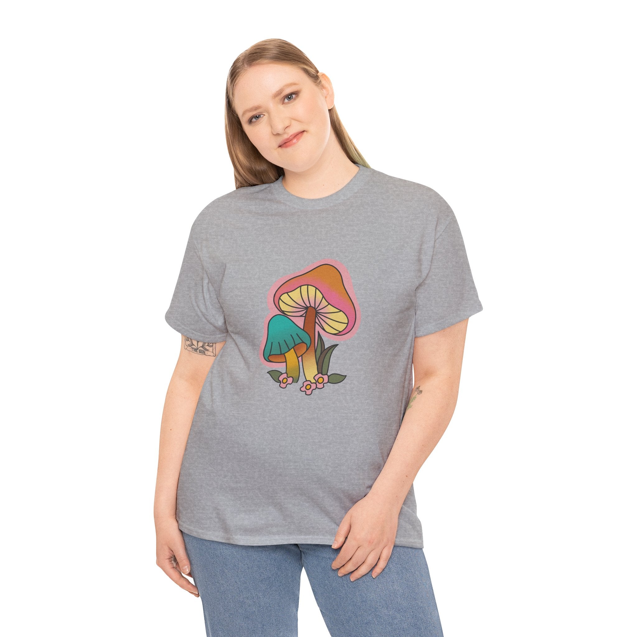 Cute Retro Hippie Mushroom Fungi Unisex Graphic Novelty Shirt Tee