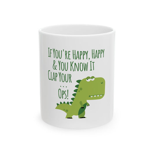 Cute T-Rex Dinosaur Graphic Novelty Ceramic Coffee Mug