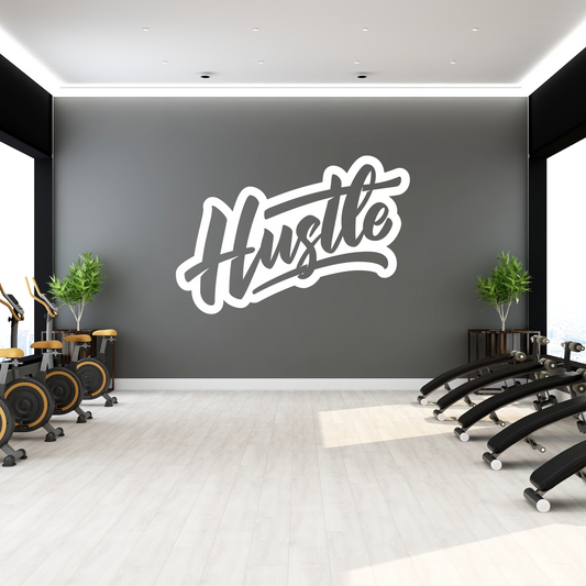 Motivational Gym Home Bedroom Decor Hustle Entrepreneur Quote Vinyl Wall Decal